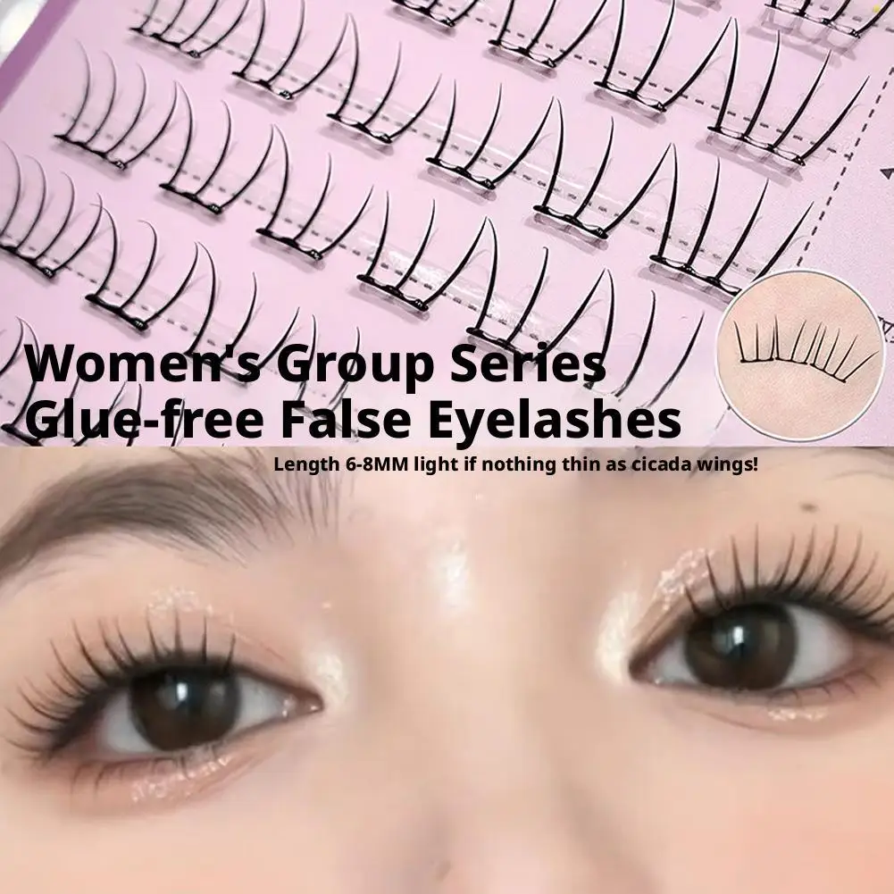 Lijmvrije valse wimpers Natuur gesegmenteerde curling-upverlenging Gesimuleerde wimpers Dagelijkse make-up Schoonheidstools voor look zonder make-up