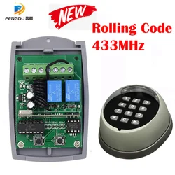 Metalen Draadloze toetsenbord poortopener toetsenbord rolling code 433 mhz toetsenbord met 12 V/24 V 2 Kanaals ontvanger voor garagedeur