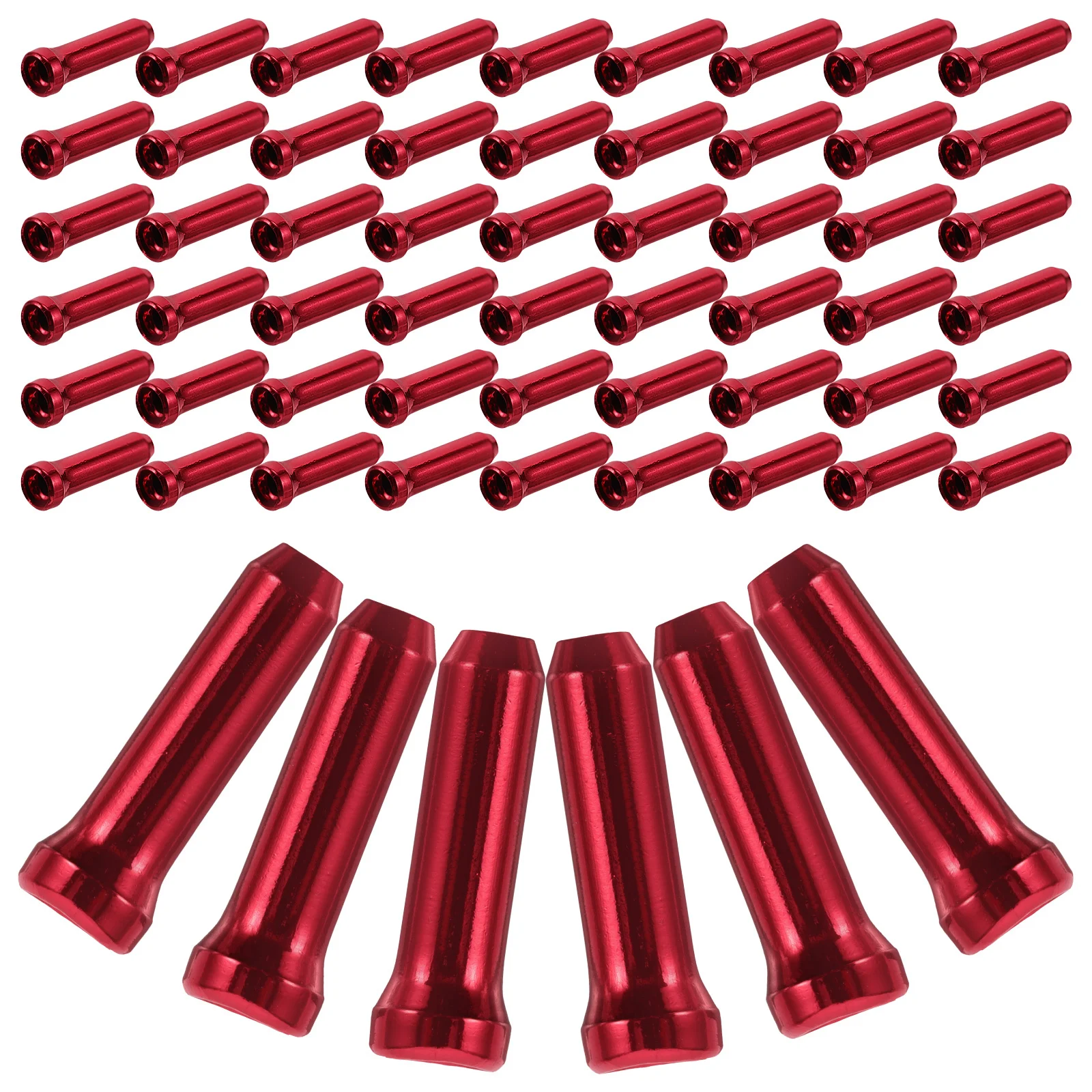 

100Pcs Bike Cable End Caps Sturdy Aluminum Alloy Crimps for Bicycle Brake Gear Wires Secure Fastening Anti-Fray Protection