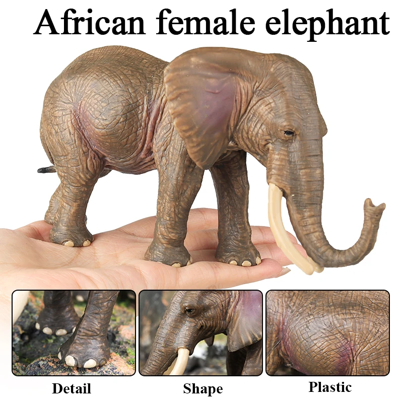 Oenux Afrikanische Wilde Tiere Elefanten Modell Simulation Große Mammut Action-figuren Figur PVC Pädagogisches Spielzeug Für Kinder Geschenk – Detail 5