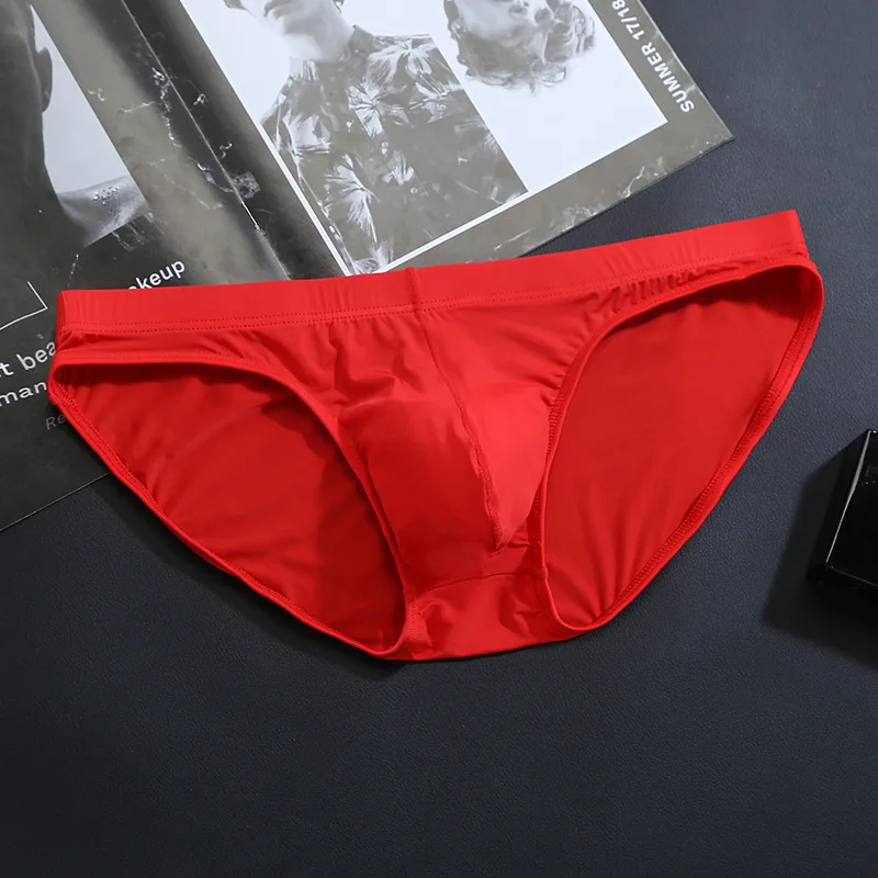 3 Pcs Pouchsexy U convex Pouch Underwear Men Hombre Ropa Interior Mens Print Bulge Pouch Brief Sexy Panties plus size ice silk