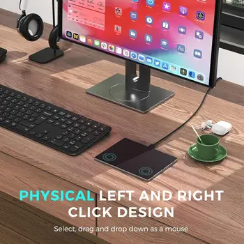 ماوس سلكي أسود رفيع مزود بلوحة لمس، منفذ USB-C، سهل الاستخدام، لوحة لمس سلكية صامتة متعددة اللمس، متوافق مع نظامي التشغيل Windows 10/11 10 best sales لوحة تتبع أبل - №8
