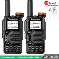 Quansheng UV-K5 Walkie Talkie 2pcs included Air Band Ham Radio UHF VHF DTMF FM Scrambler NOAA Wireless Frequency Copy Radio