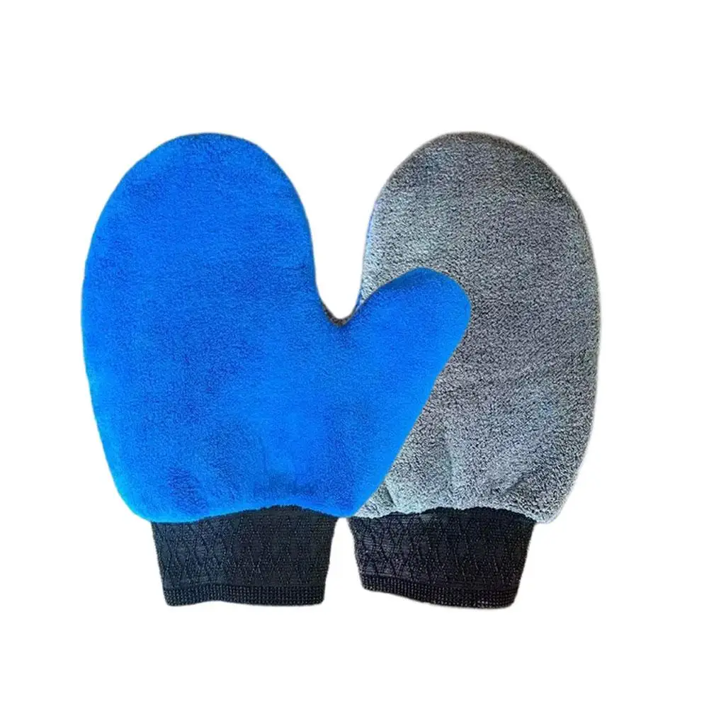 Car Washing Gloves Double Sided Chenille Microfiber Car Wash Glove Thickened Absorbent Cleaning Mitt For Car Detailing Washing view 6