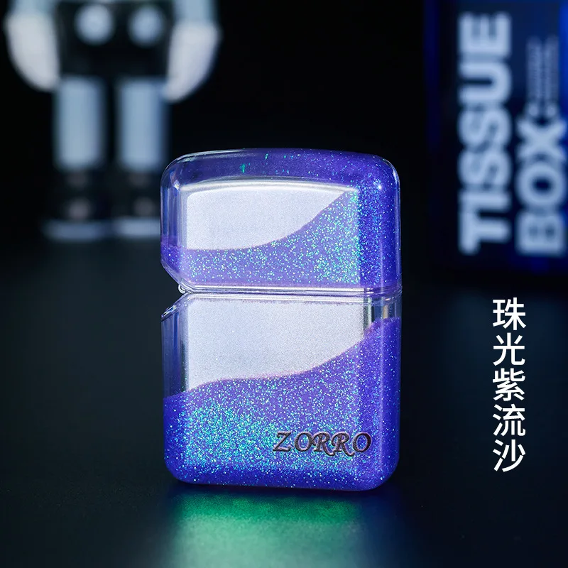 Zorro Windproof Kerosene Lighter Cool Luminous Quicksand Boyfriend Gift Personality Creative Wholesale Smoking Accessories