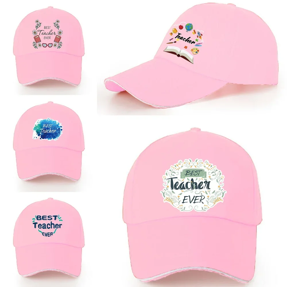 Cotton Baseball Cap Ladies Men Teacher Series Print Visors Hat Autumn Adjustable Travel Outdoor Sports Unisex Trend Golf Sun Hat
