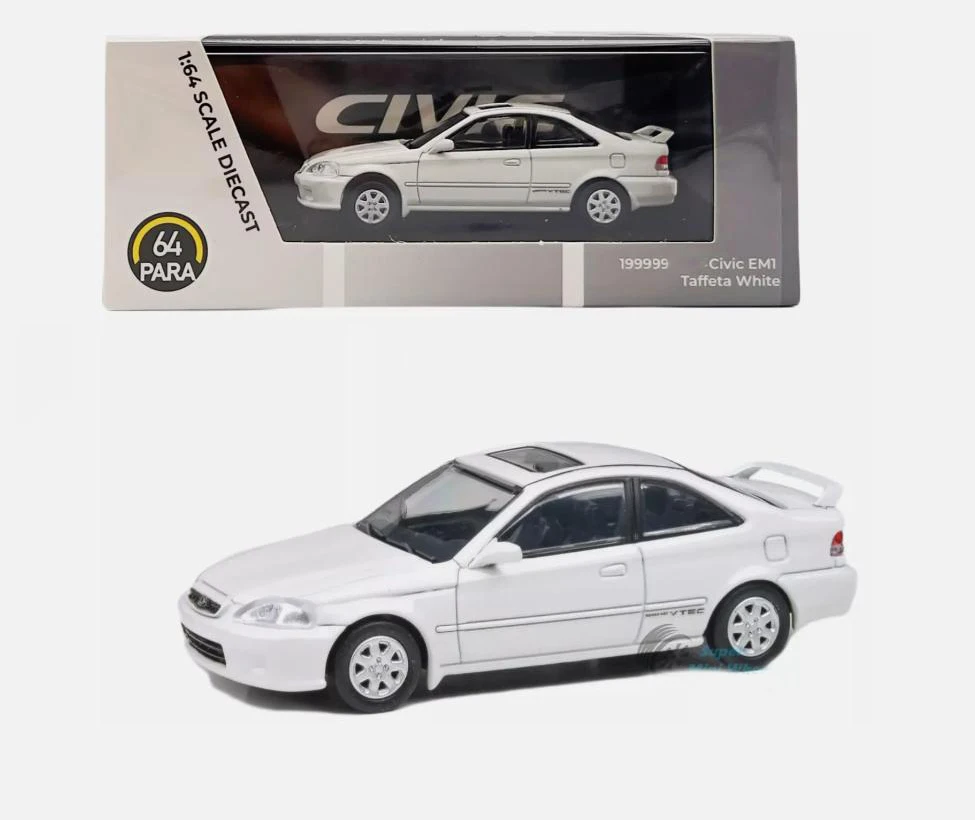 New 1/64 Scale 1999 Civic EM1 By Para6464 Diecast Alloy Toy Cars Simulation Model For Collection gift