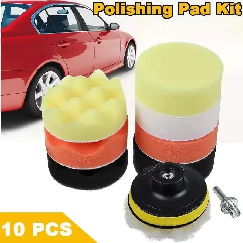 10pcs/set 5inch Buffing Sponge Polishing Pad Hand Tool Kit For Car Polisher Compound Polishing