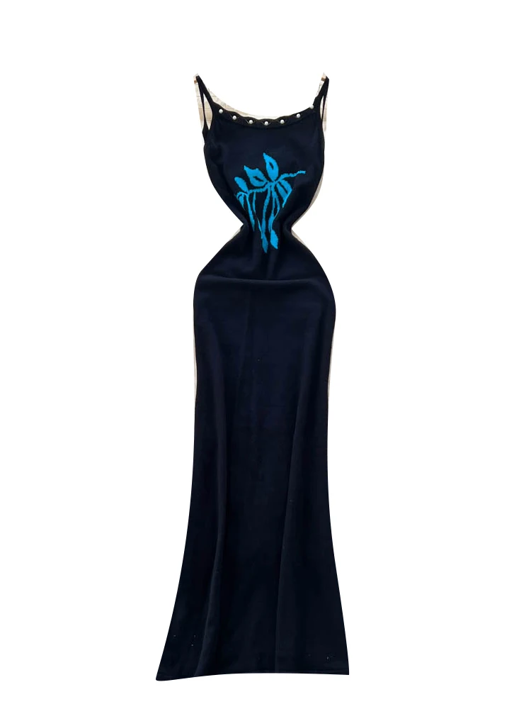 

Тяжелое вязаное длинное платье с объемным балом, сексуальное летнее утягивающее платье трапециевидной формы с высокой талией для молодых женщин, одежда для поездок на работу