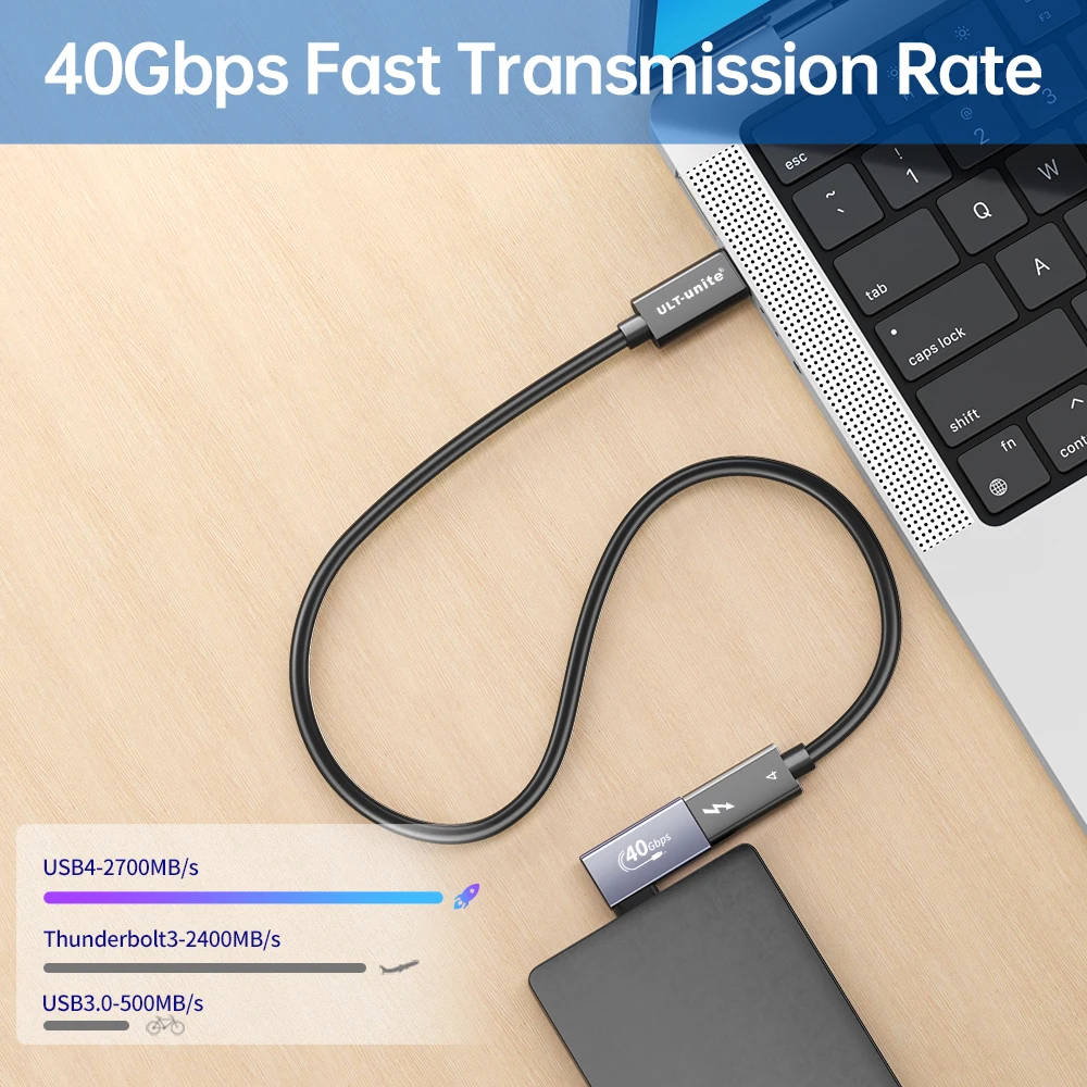 Adaptadores USB4 tipo C 40gbps 20V 5A 8K @ 60Hz convertidor tipo C a USBC conector de carga rápida PD 100W para teléfono Macbook Laptop