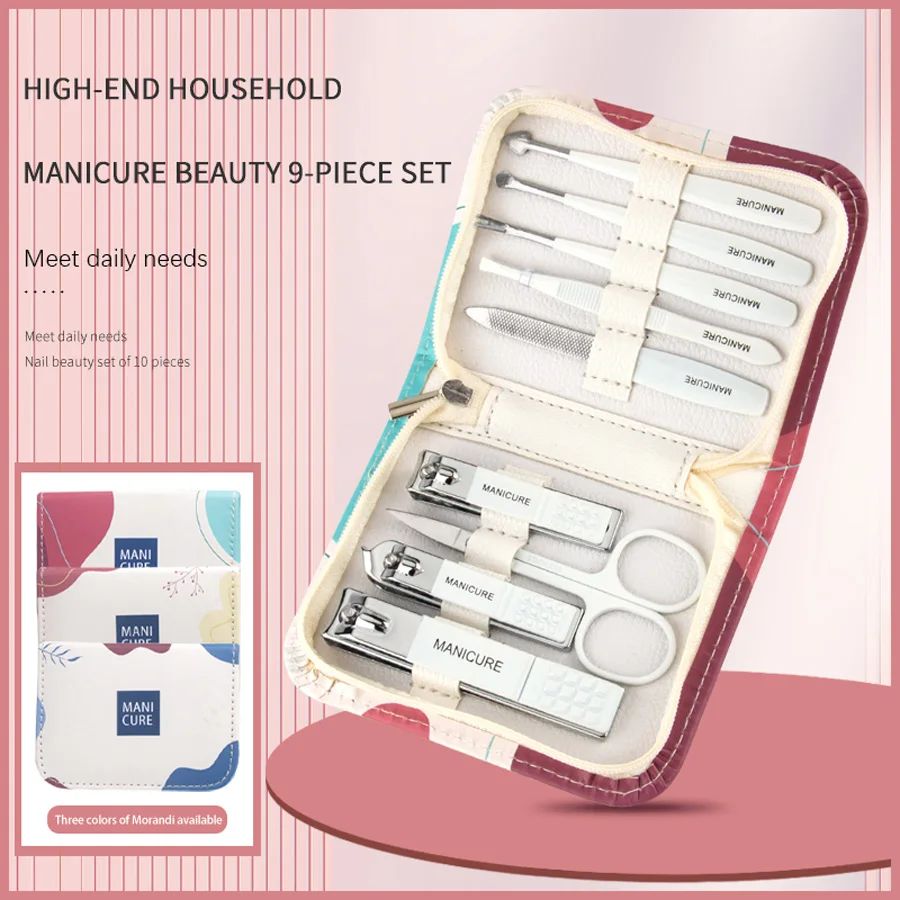 

Набор кусачек для ногтей 9, кусачки для ногтей, домашние оригинальные мужские и женские портативные наборы ушных лопаток, инструменты для обрезки ногтей, инструменты для повторной обрезки