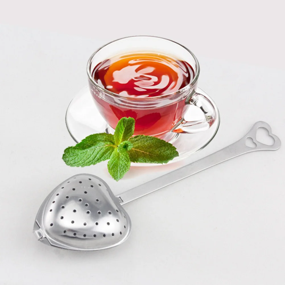 10 Pcs Straws Tea Filter Tool Teapot Infusion Set Strainer Infuser Heart Shaped