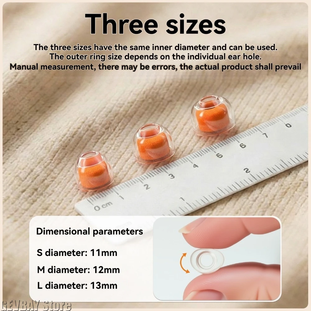 Liquid Silicone Sponge Ear Tips for Sony WF-1000XM6 Headphones Earbuds Noise-Canceling Orange Accessories for XM5/XM4 Ear Plugs