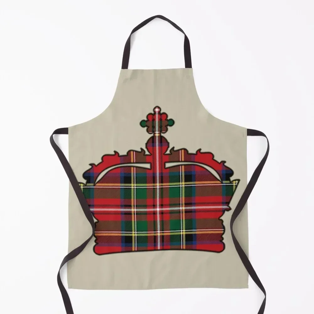 

Royal Stewart Crown of Scotland Apron Chef Uniform Women Kitchen Front Things For Kitchen Hairdressing Apron