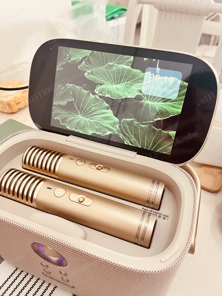 Smart portable ktv family karaoke integrated home k song audio microphone set portable jukebox