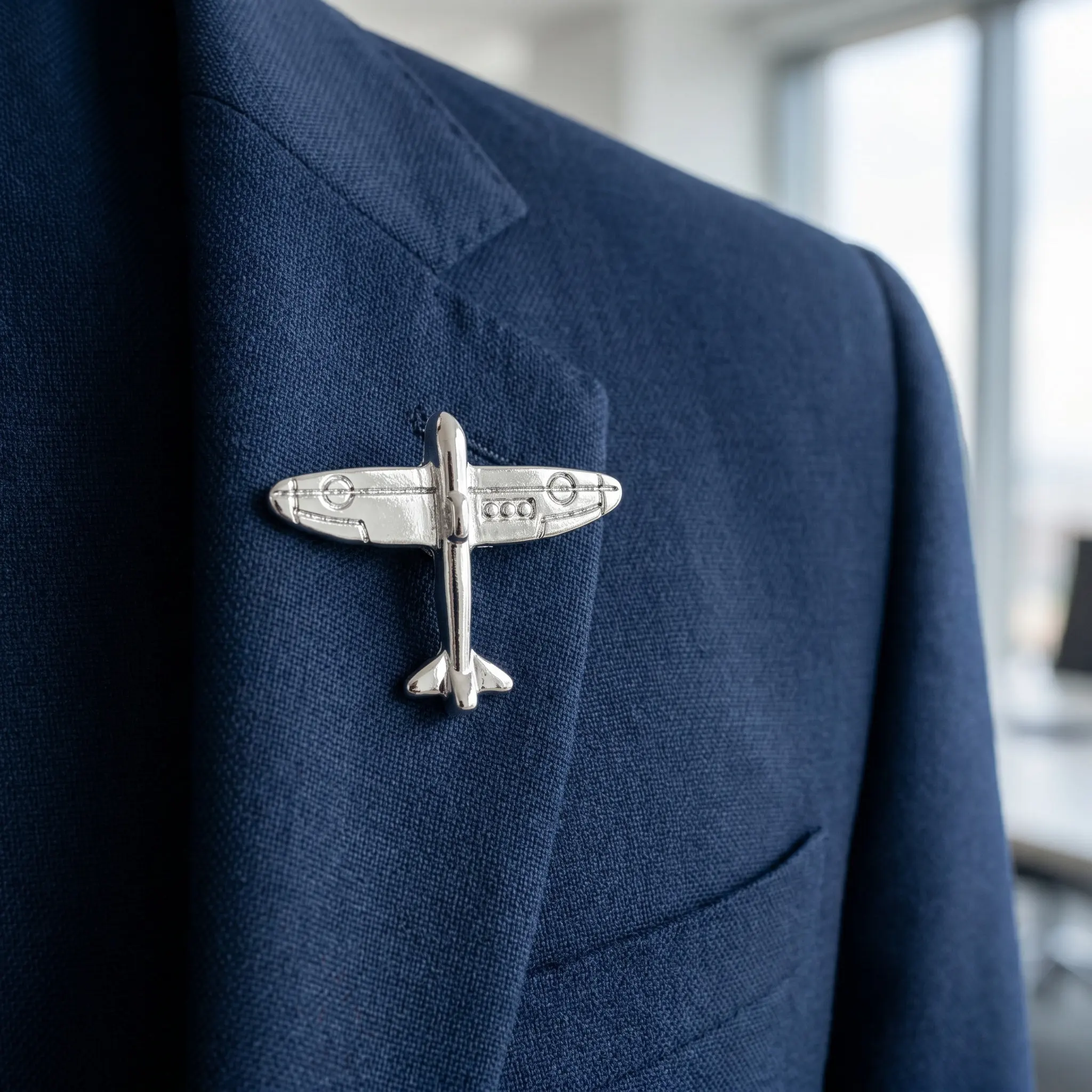 4Pcs Minimalist Airplane Brooch Pin Metal Lapel Badge Travel Souvenir for Flight Attendant Suit Shirt Backpack
