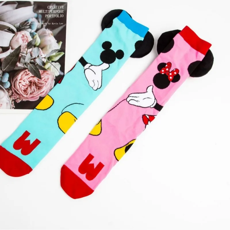 Disney Mickey Mouse Socks Children\'s Padded Warm Mid-Calf Socks Girls Winter Soft Funny Sleep Floor Cotton Socks Christmas Gift