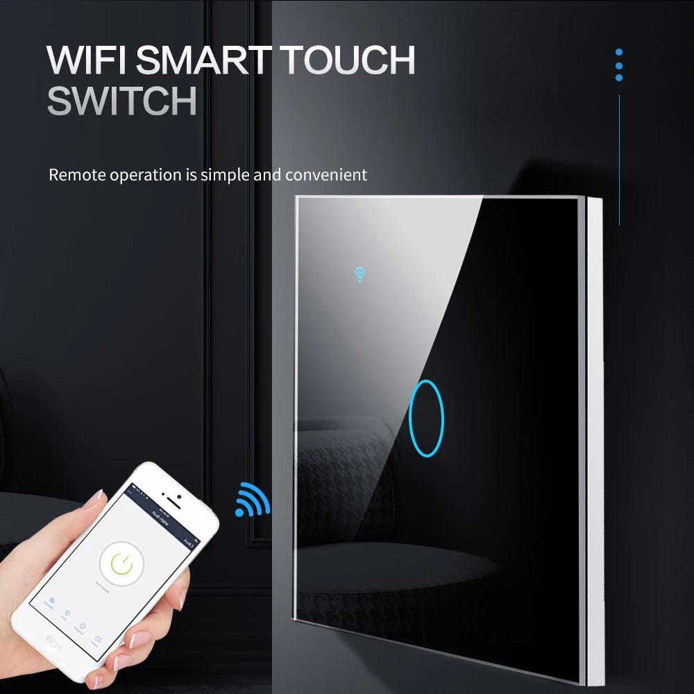 BONDA Smart Switch Wifi RF433 No Neutral EU Standard Tuya Control funziona con Alexa Google Home WiFi Smart Home Touch Switch