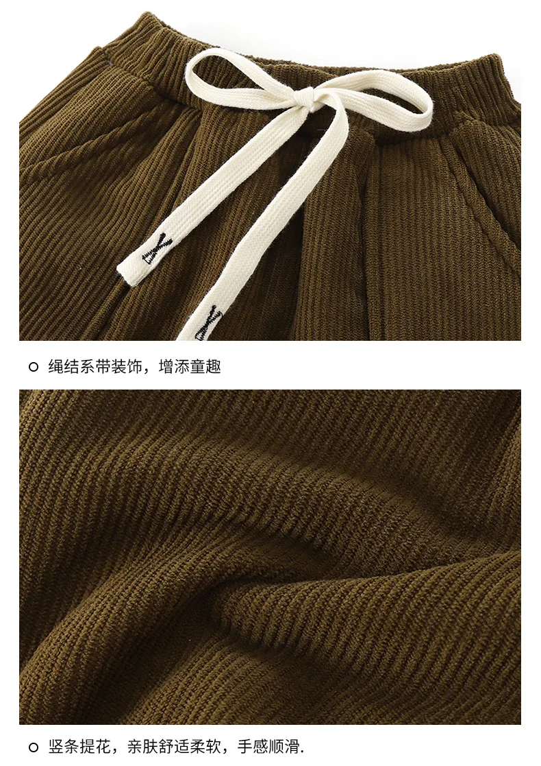 Kinder-Fleece-Hosen mit Kordelzug, verdickte, schmal zulaufende, warme Herbst-Winter-Baumwoll-Fleece-Sweatpants, atmungsaktiv, für Jungen und Mädchen – Detail 18