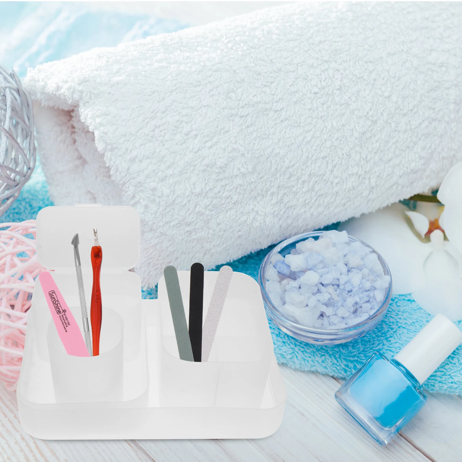 

Nail Art Storage Boxes Plastic Makeup Holders for Pens Brushes Cosmetics Organizers Multiple Compartments