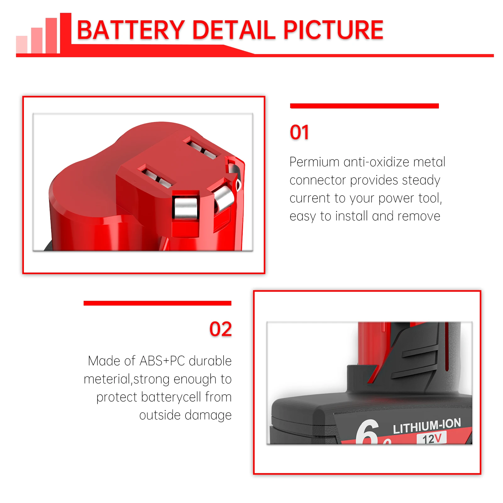 جديد 6.0Ah 12V لبطارية ميلووكي M12 مع ضوء قابل لإعادة الشحن لشاحن أداة M12 48-11-2402 48-11-2411 48-11-2401MIL-12A-LI