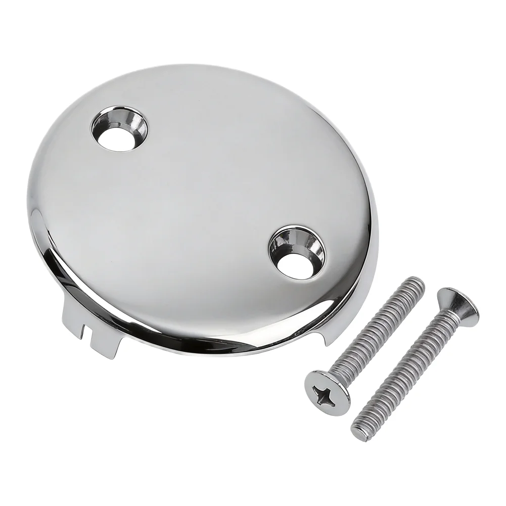 Bathroom Renovation Dual Hole Drain Plate Overflow Drain Cover Screws Included Matte Screws Included Robust Drainage System