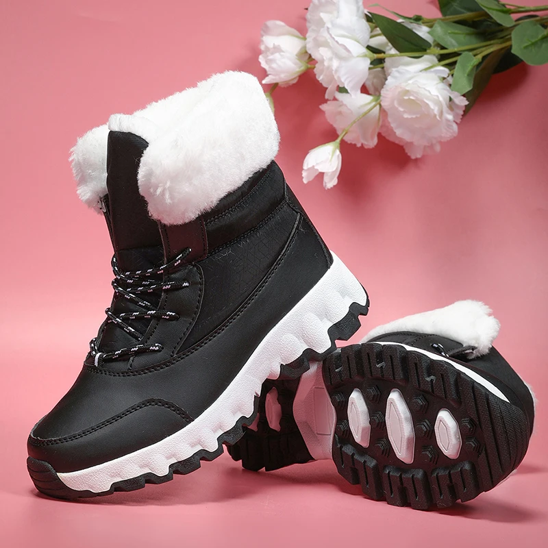 Men's Snow Boots, Couple's Style, Autumn and Winter Outdoor Sports High-Top Hiking Shoes, Men's Warm, Fleece-Lined, Thickened, Non-Slip, Wear-Resistant, Soft-Soled Shoes for the Elderly, Dad and Mom Shoes, Large Size Short Boots, Suitable for Sub-Zero Temperatures, Everyday Walking Casual Shoes, with Random Pattern Velcro