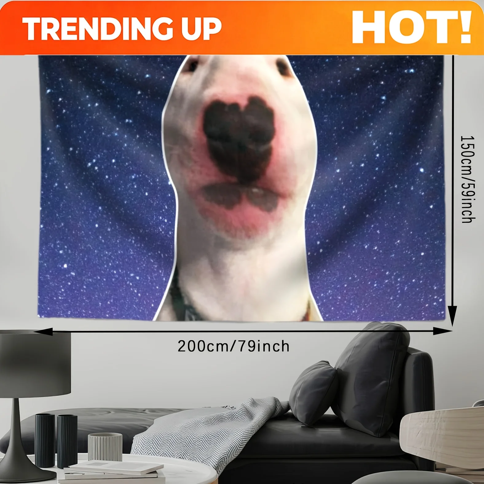 Customize Walter (Dog Meme) Outdoor Tapestry, Feet Flag Fun Poster Durable Men's Cave Wall Banner This Beautiful and Interesting