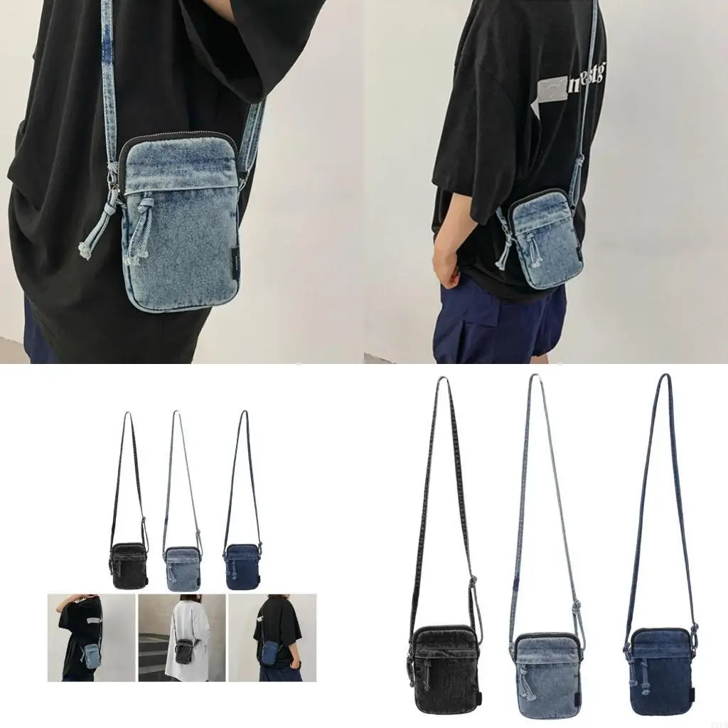 

Женская сумка для мобильного телефона, джинсовая сумка через плечо, простая сумка на плечо, японский стиль, кошелек,
