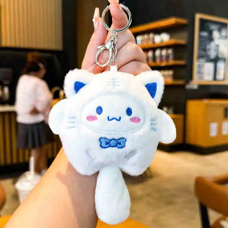 Nieuwe Vis Pluche Sleutelhanger Cartoon Sanrio Pluche Cinnamoroll Pompompurin Cartoon Anime Hanger Kawaii Bag Decor Kid Girl