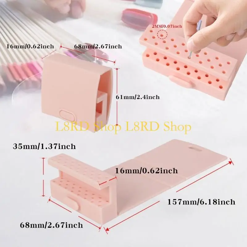 L8RD Fashionable Silicone Drill Bit Display Holder Portable Bit Storage Stable And Convenient For Nail Workstations