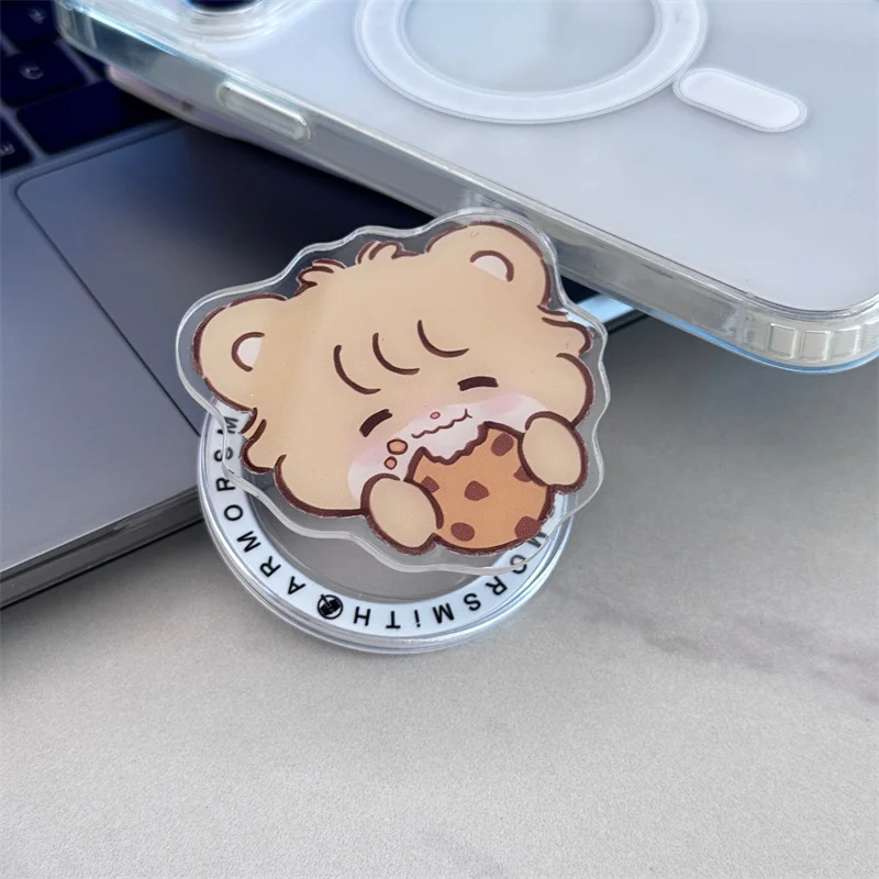 귀여운 만화 토끼 고양이 폰 스탠드 홀더 마그세이프 자석 폰 홀더 아이폰 17 삼성 그립톡 킥스탠드 브래킷