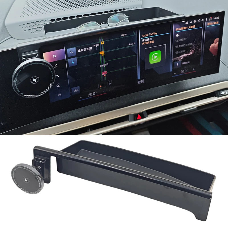 Para bmw 3 4 séries i3 i4 2023 2024 2025 g20 g22 g23 15w carregador sem fio suporte magnético suporte do telefone acessórios do carro guarnição