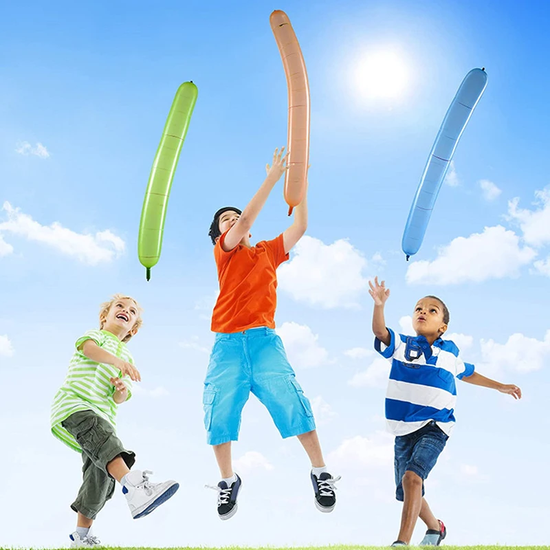 

100pcs Mixed Color Long Latex Rocket Balloon Flying Squeaking Children Birthday Party Decoration Latex Balloons Classic Toys