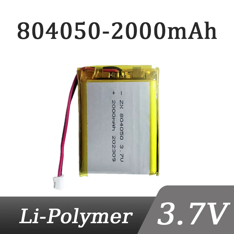 3.7V 2000mAh804050 Polimerowa bateria litowo-jonowa/litowo-jonowa z wtyczką PH2.0 2P do modeli samolotów GPS Mp3 Mp4 Głośnik komórkowy Bluetooth