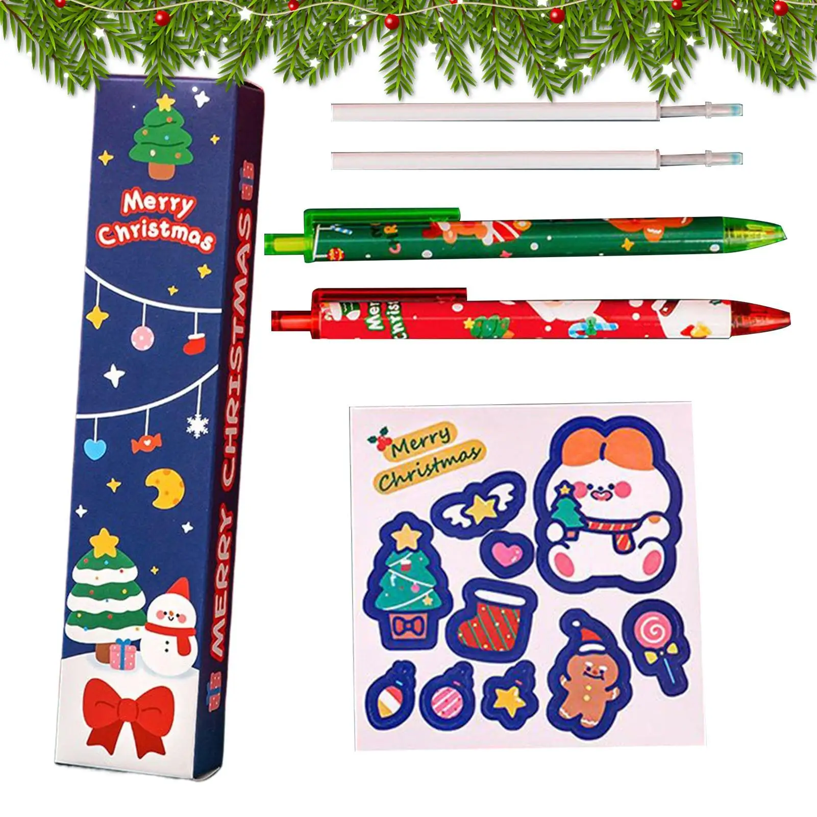 

Ball Point Pen Retractable Writing Christmas Holiday Pens For Office Home Rewards Party Favor Classroom Prizes Student Boys