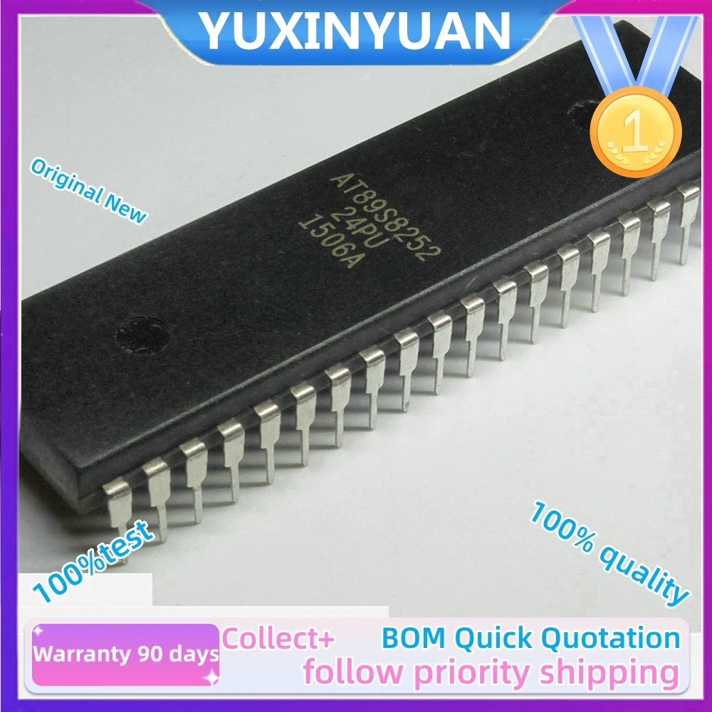 1PCs/Lot And New Original  AT89S8252-24PU AT89S8252-24PI AT89S8252 AT89S8252  DIP-40 YUXINYUAN IC Chip in Stock 100%TEst