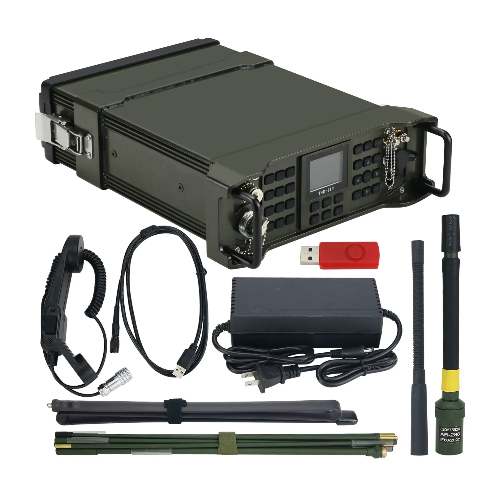 

HamGeek TBR-119 Professional SDR Transceiver Full-Band Manpack with GPS HF: 20W/100W (Optional module) UV