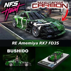 **Pre Sale** Time Micro 1:64 RE Amemiya RX7 FD3S Kenji Green Diecast Diorama Car Model Collection Miniature Carros Toys