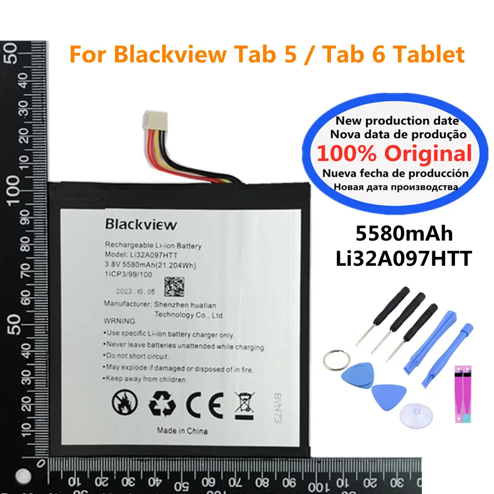 Original 5580mAh Battery Li32A097HTT For Blackview Tab 5 / Tab 6 Tablet PC High Quality Replacement Batteries