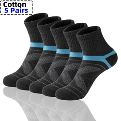 Chaussettes en coton peigné pour hommes, haute qualité 5 paires/lot Chaussettes actives respirantes décontractées Chaussettes de cyclisme pour homme Sokken EUPlus Size38-45