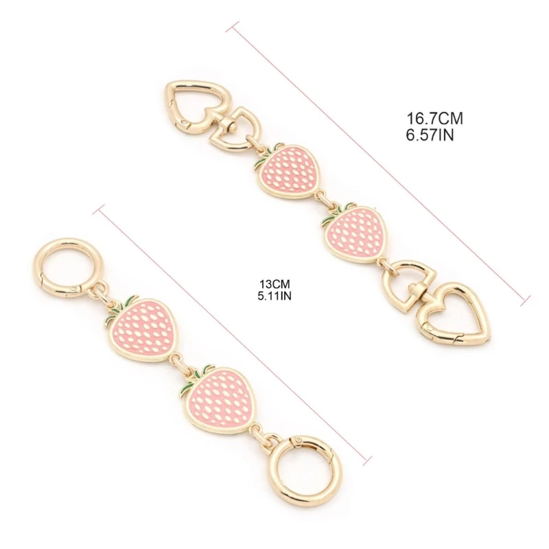 Creative Bag Extension Chain  Strawberry Shape Purse Strap Extender Metal Replacement Bag DIY Accessories