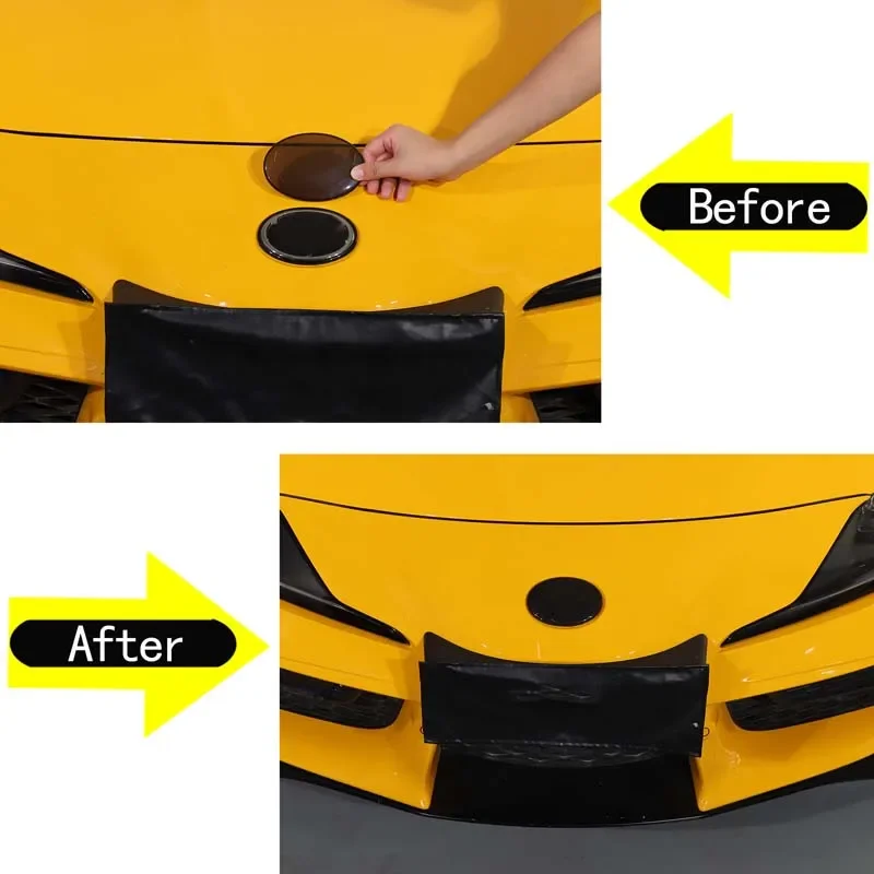 For Toyota GR Supra A90 2019-2022 ABS black car front and rear logo protective cover sticker car exterior decoration accessories