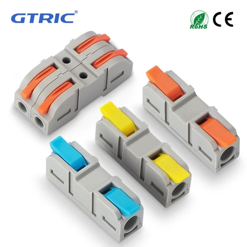Conectores de cable de palanca GTRIC, 1 Uds./30 Uds., conector de cable de empalme compacto, bloques de terminales entrelazados enchufables de 450V 32A