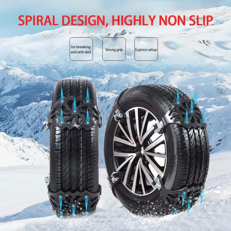 2024 Car Snow Tire Chains Mud Tyre Wheels Thick Anti-Skid Belt For Car/SUV/Truck Portable Easy To Mount Emergency Traction Car