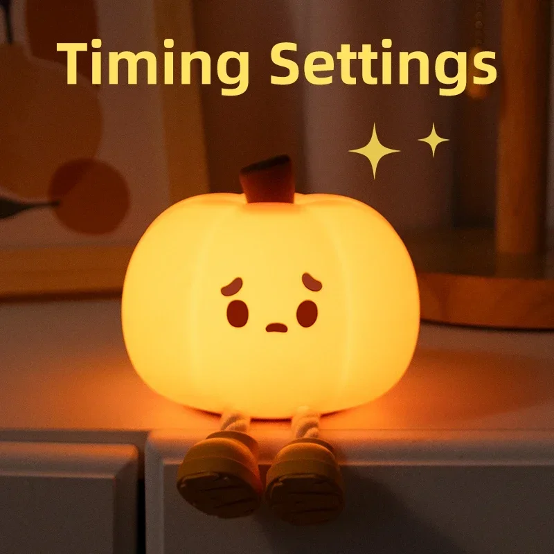 Halloween Led Night Light Silicone Table Lamp Pumpkin Ghost Cute Cartoon Birthday Gifts for Kids Nursery Bedroom Bedside Sleep