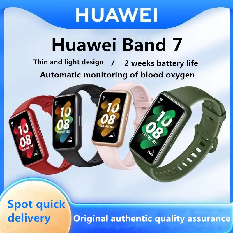 Original HUAWEI Band 7 Smart Band Blood Oxygen 1.47'' inch Heart Rate Tracker Smartband 2 Weeks Battery Life No Box