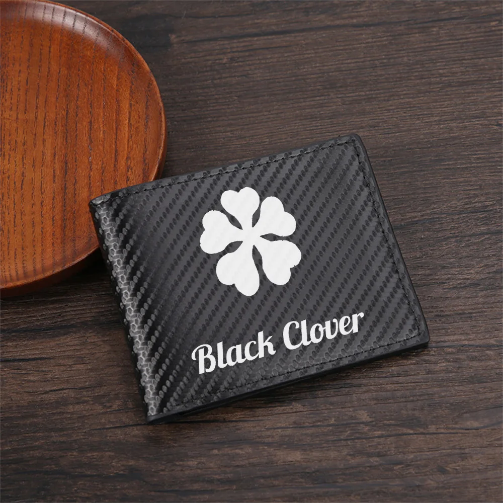 White five-leaf clover,text below. Men's Wallets Simple Business Modern Stylish Printing Design Gifts For Father Boyfriend Chris