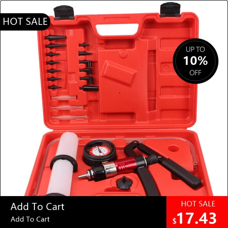 

08170 НОВЫЙ Автомобильный диагностический инструмент: Ручной вакуумный насос-пистолет для прокачки тормозов, адаптер, резервуар для жидкости, тестер масла