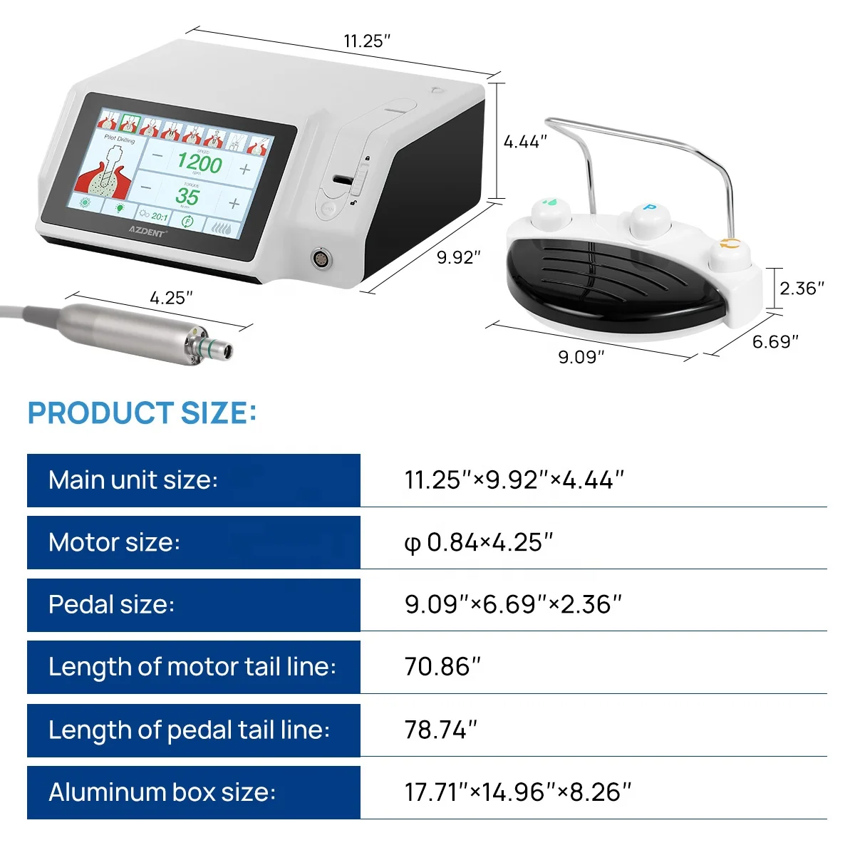 Dental  Optic Motor Equipment with LED Light and Color Touch Screen Implante